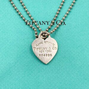 Authentic Tiffany & Co 925 Silver Return to Tiffany Heart Tag Long Necklace